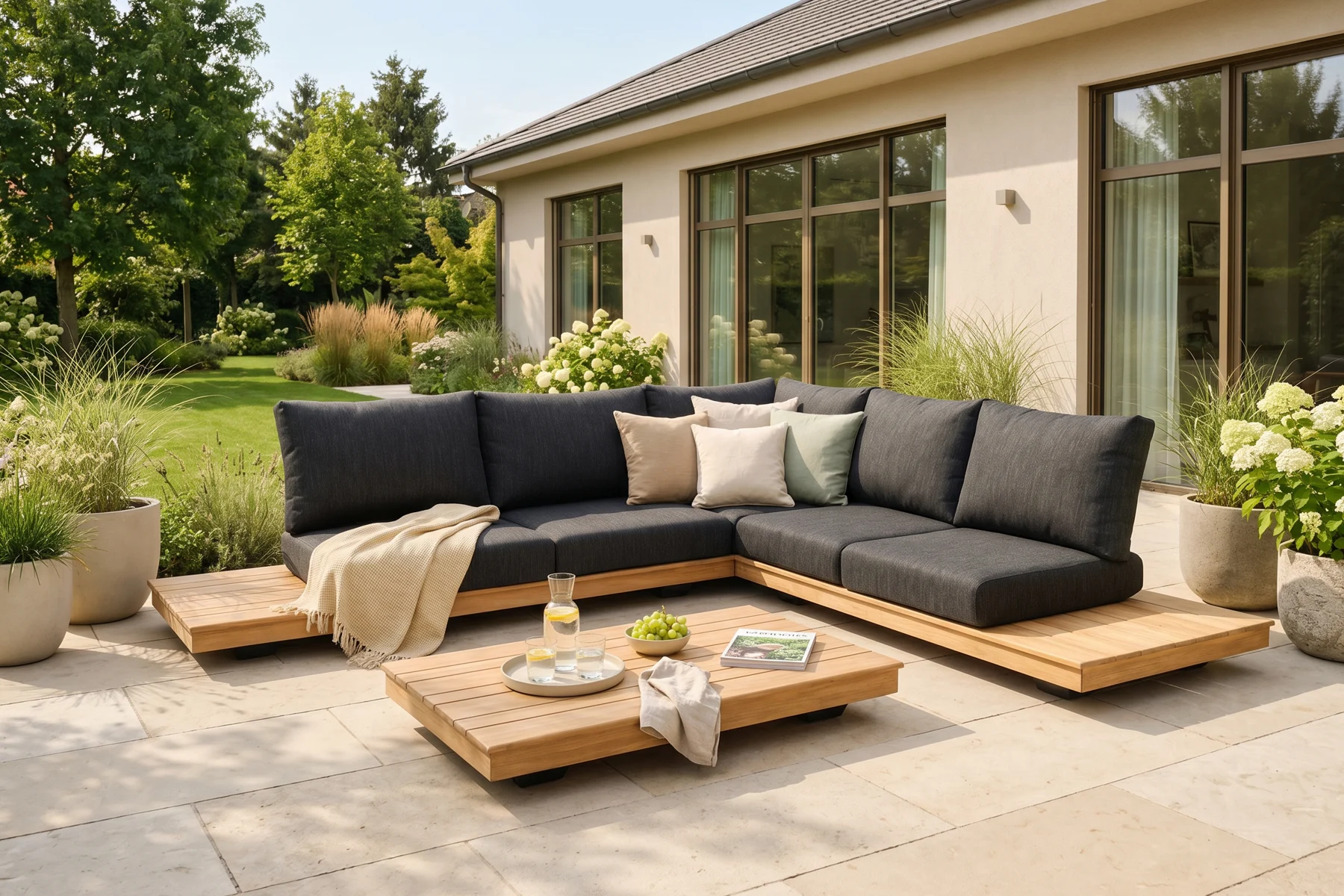 Capri narożnik tarasowy | Twoja Siesta Capri narożnik tarasowy z drewna tekowego duży narożnik ogrodowy outdoor premium Twoja Siesta