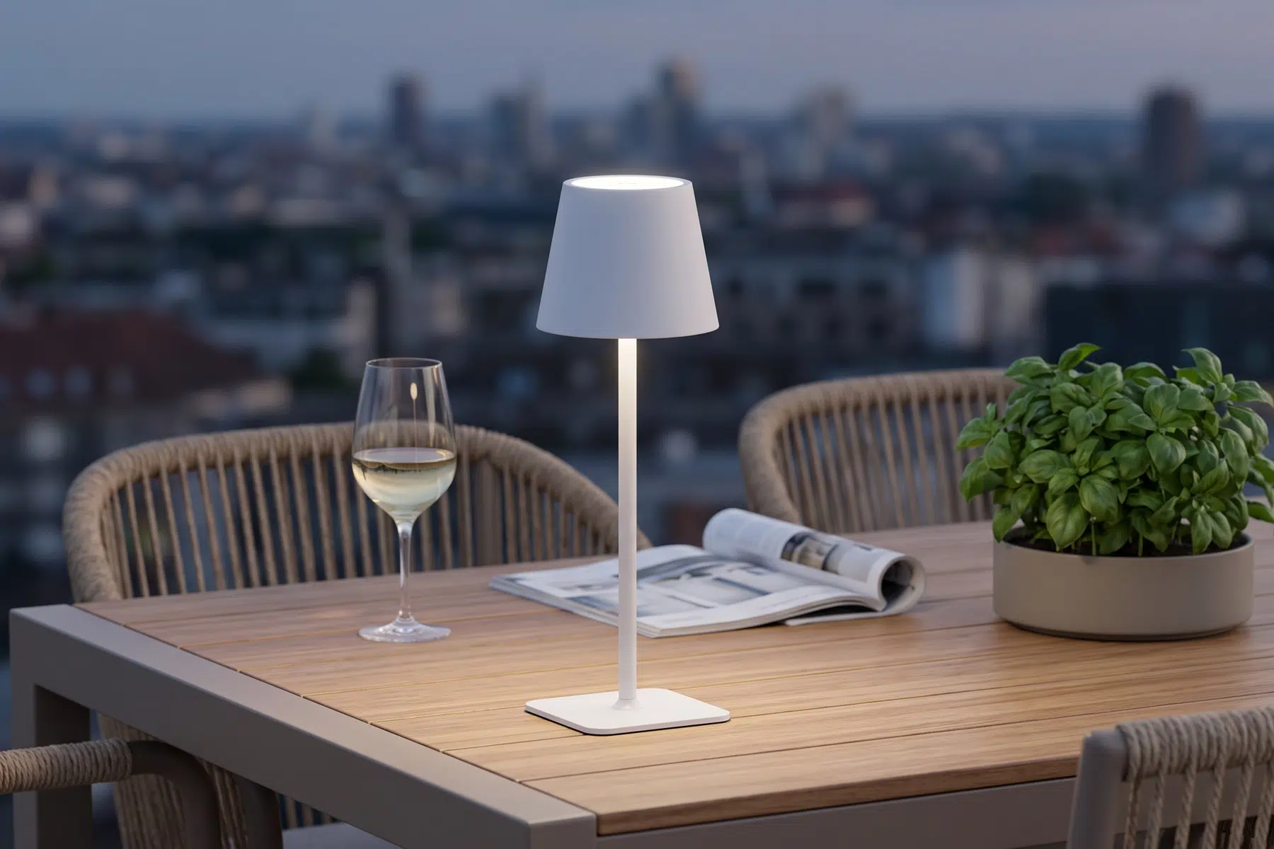 Classico lampa stołowa kolor biały | Twoja Siesta Classico lampa stołowa bezprzewodowa LED biała lampa ogrodowa