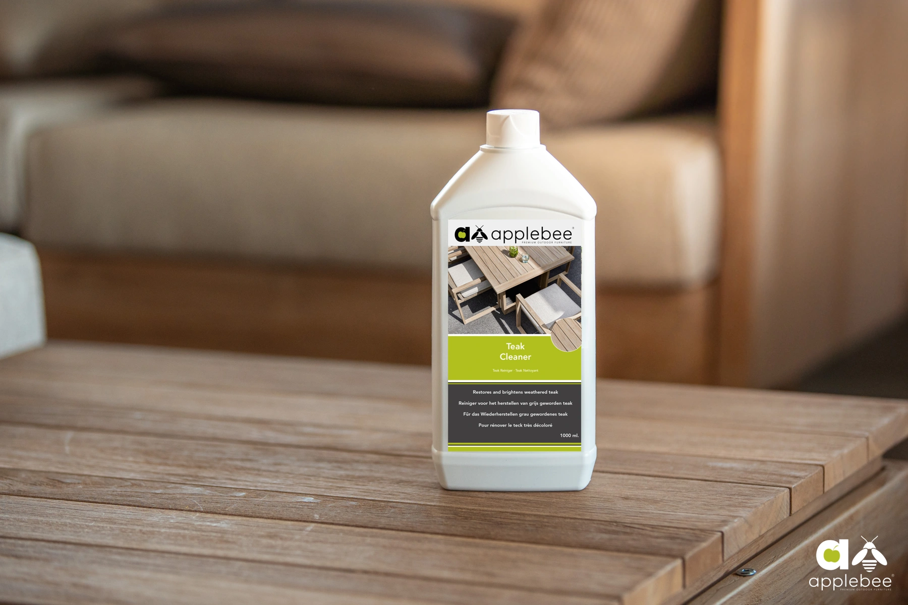 Płyn do czyszczenia drewna tekowego teak Cleaner | APple Bee meble z drewna tekowego dlaczego są cenione i jak o nie dbać inspiracje ogrodowe blog płyn do czyszczenia drewna tekowego Teak Cleaner Apple Bee