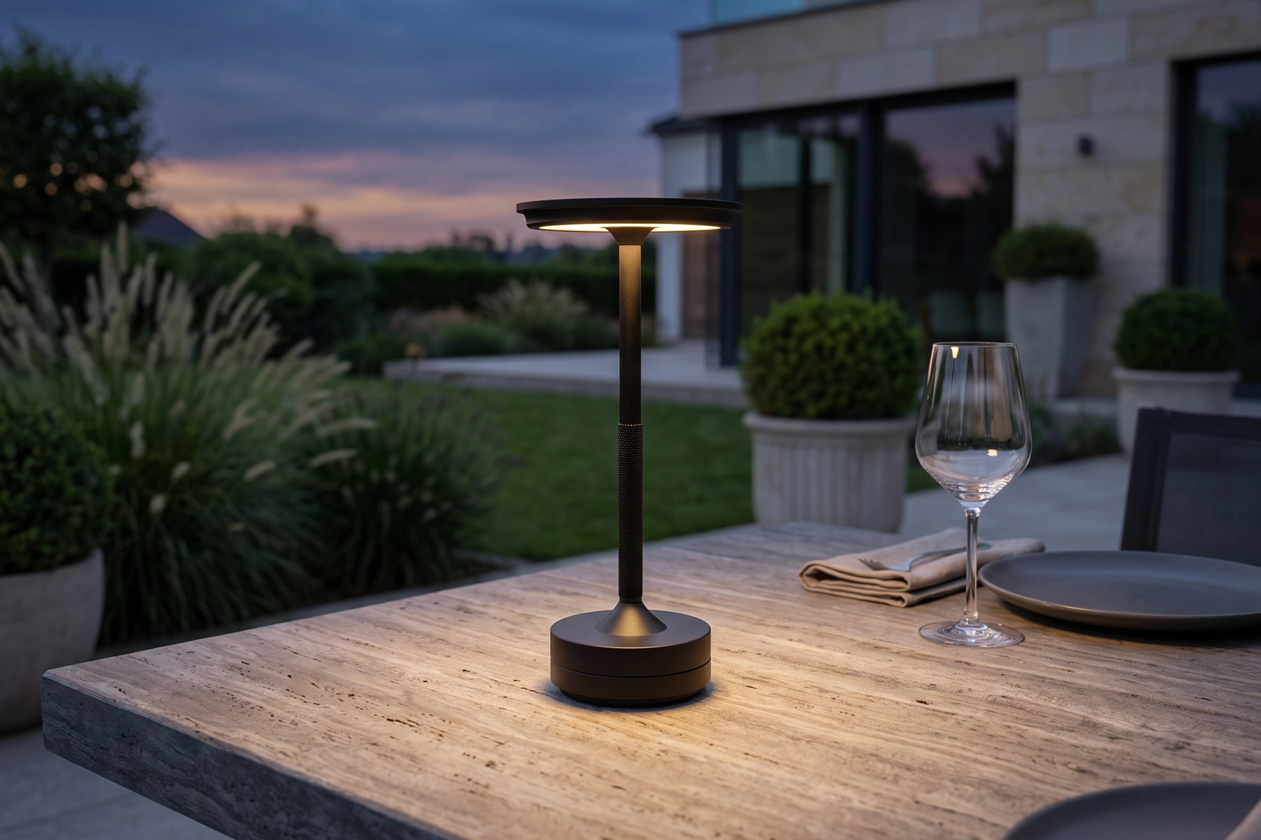 Modena lampa stołowa bezprzewodowa LED czarny lampa ogrodowa