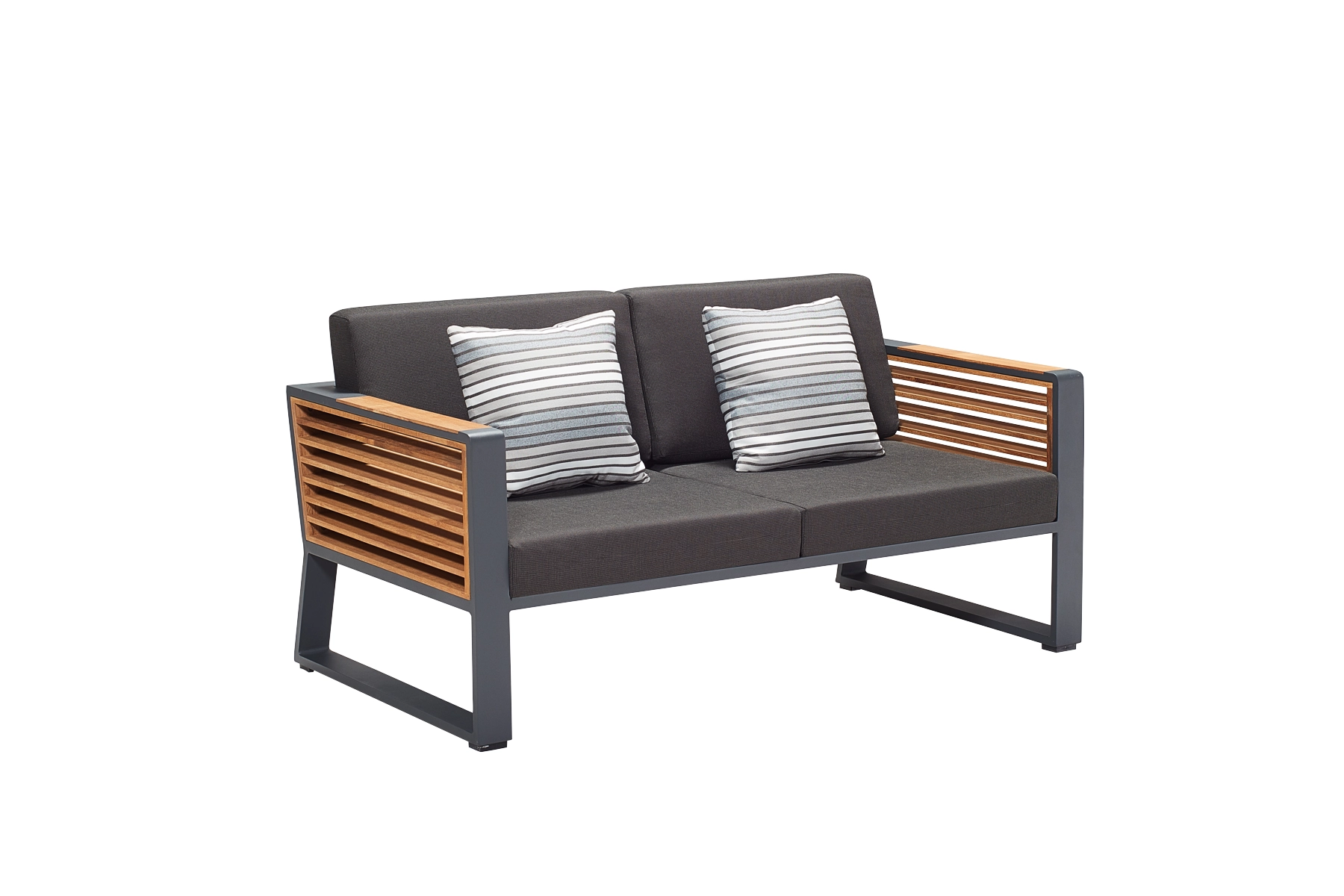 New York sofa ogrodowa 2 osobowa aluminium, teak | HIGOLD New York zestaw mebli ogrodowych dla 4 osób Higold sofa ogrodowa aluminium 2 osobowa